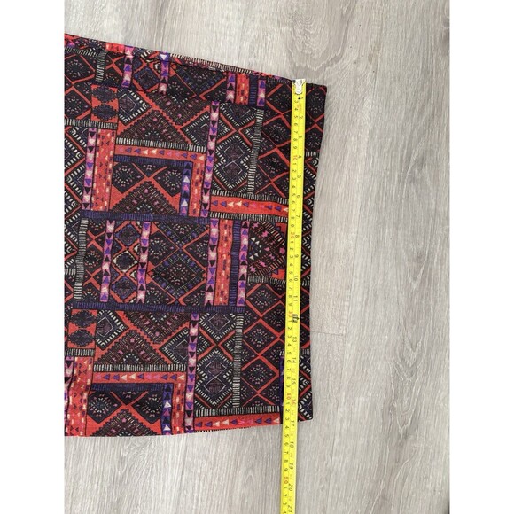Vtg Y2K Boho tribal ethnic Geo Red Purple Mesh maxi skirt partially lined Sz. xl - Picture 6 of 10